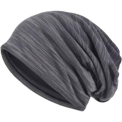 Skullies & Beanies Mens Slouch Beanie Skull Cap Thin Summer Hat - Jersey Grey - CV182KWU6Q0 $11.22