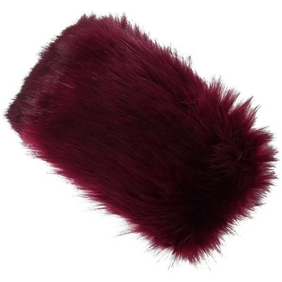 Cold Weather Headbands Women's Faux Fur Headband Winter Russian Ski Earwarmer with Fleece Lining - Wine Red - CZ12NRF2S1E $14.55