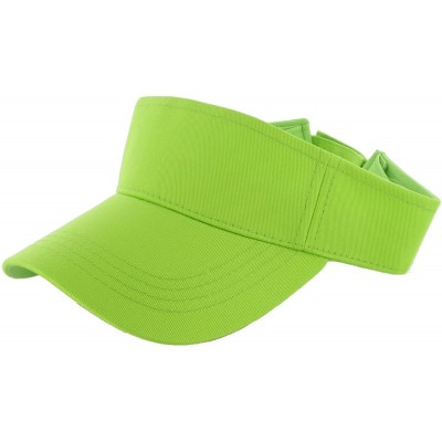Visors Plain Men Women Sport Sun Visor One Size Adjustable Cap - Neon Green - CI11SD3Q8N1 $20.87