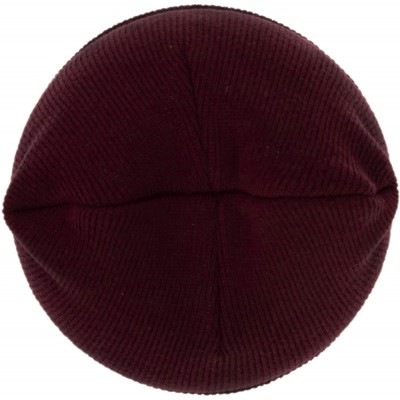 Skullies & Beanies 100% Soft Acrylic Solid Color Classic Cuffed Winter Hat - Made in USA - Wine/Burgundy - C4187ITMQC8 $30.38