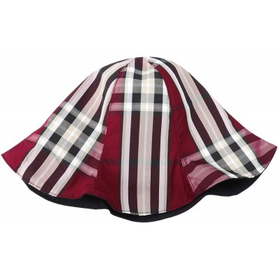 Bucket Hats Plaid Tartan Bucket Hats for Women Vintage Rollable Fisherman Sun Cap - G-blackred - C7197N8OOXU $9.17