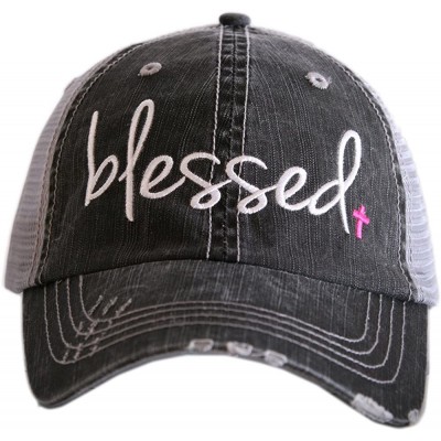 Baseball Caps Blessed Baseball Cap - Trucker Hat for Women - Stylish Cute Ball Cap - Pink - CT12O7JBVXW $23.44