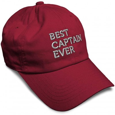 Baseball Caps Custom Soft Baseball Cap Best Captain Ever Embroidery Dad Hats for Men & Women - Burgandy - C2192226XIZ $14.52