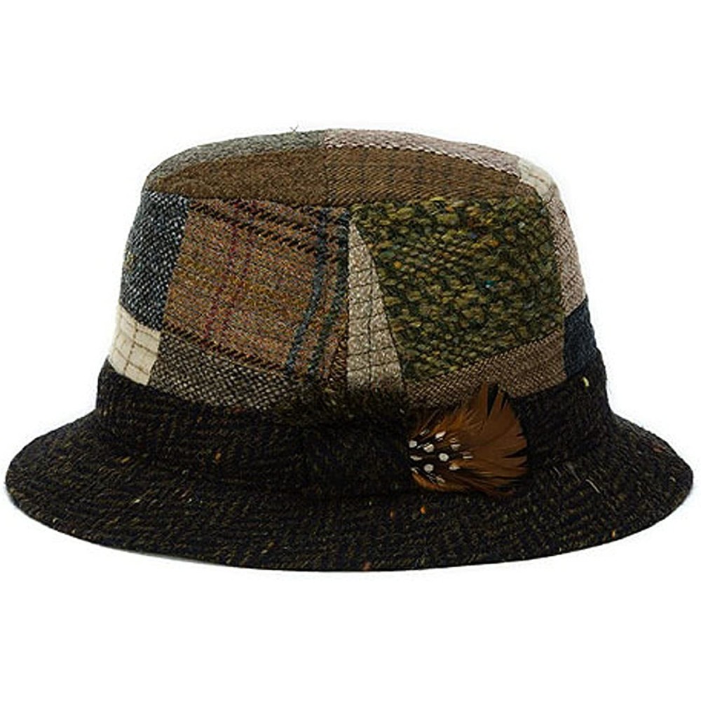 Newsboy Caps Men's Donegal Tweed Original Irish Walking Hat - Patchwork Toning - CY12COGBB57 $52.68