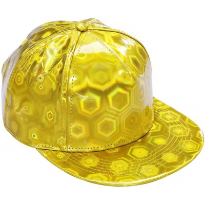 Baseball Caps Unisex Snapback Hats-Adjustable Hip Hop Flat Brim Baseball Cap - 05-gold Rhombus - CB17YIHO3Q3 $14.44