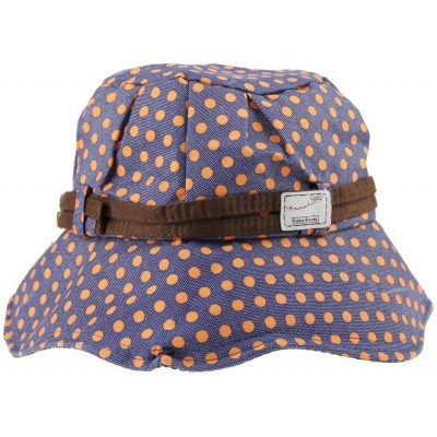 Sun Hats Womens Cotton Polka Dot Rippled Sun UV Protection Folding Bucket Hat Floppy Beach Cap - C512H9OZ6ZP $9.08