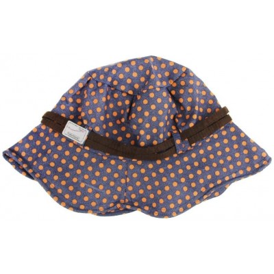 Sun Hats Womens Cotton Polka Dot Rippled Sun UV Protection Folding Bucket Hat Floppy Beach Cap - C512H9OZ6ZP $9.08