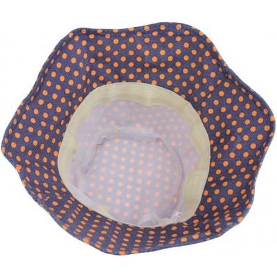 Sun Hats Womens Cotton Polka Dot Rippled Sun UV Protection Folding Bucket Hat Floppy Beach Cap - C512H9OZ6ZP $9.08