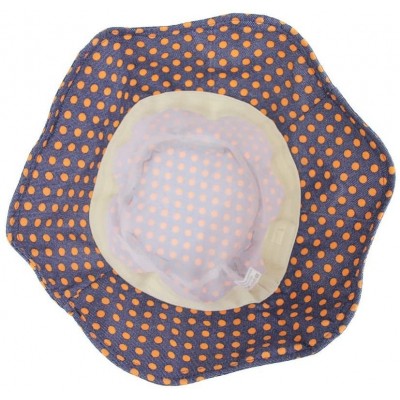 Sun Hats Womens Cotton Polka Dot Rippled Sun UV Protection Folding Bucket Hat Floppy Beach Cap - C512H9OZ6ZP $9.08