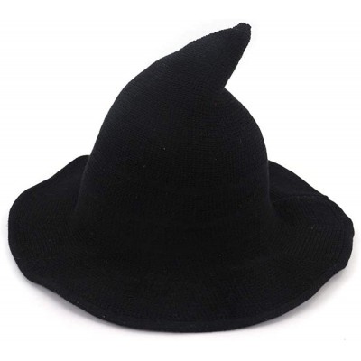 Fedoras Women's Witch Hat Christmas Halloween Party Foldable Cosplay Costume hat - Black - CR18Y4DSL72 $14.52