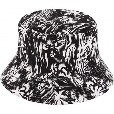 Bucket Hats Women Girls Cotton Leopard Print Reversible Bucket Hat Summer Double Sides Packable Hat for Outdoor Travel - Grey...