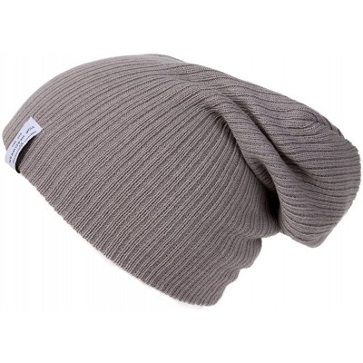 Skullies & Beanies Soft Ribbed Slouchy Beanie - Light Grey - CF11Y94P0C3 $7.74