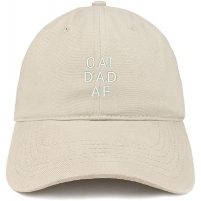 Baseball Caps Cat Dad AF Embroidered Soft Cotton Dad Hat - Stone - CU18G2D2W8D $21.00