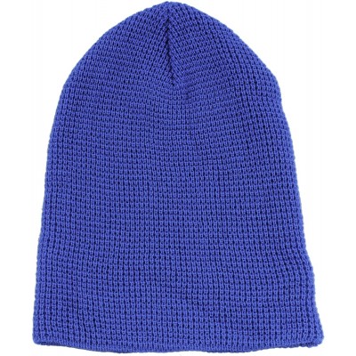 Skullies & Beanies Waffle Knit Soft Beanie Warm Winter Ski Skater Hip-hop Hat - Blue - CV11QGGWFE3 $10.00