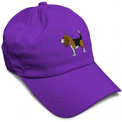 Baseball Caps Custom Soft Baseball Cap Beagle B Embroidery Dad Hats for Men & Women - Purple - C618SLT8Q62 $11.98