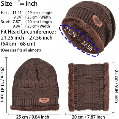 Skullies & Beanies Styles Oversized Winter Extremely Slouchy - Jb Brown Hat&scarf Set - CK18ZZKXQ46 $15.48