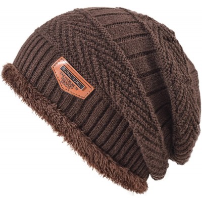 Skullies & Beanies Styles Oversized Winter Extremely Slouchy - Jb Brown Hat&scarf Set - CK18ZZKXQ46 $15.48