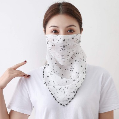 Balaclavas Women Multifunctional Bandana Chiffon Headband Scarf Balaclava Sun UV Protection - A1 - CH198S0GULQ $11.36