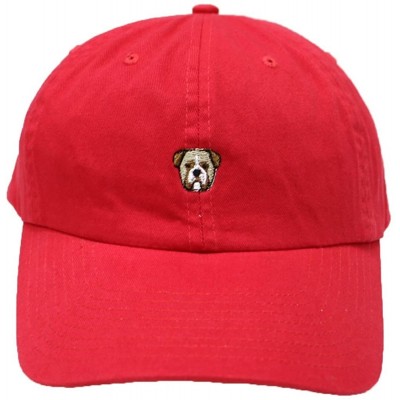 Baseball Caps Bulldog Small Embroidered Cotton Baseball Cap - Red - CV12H0D8TX1 $14.41