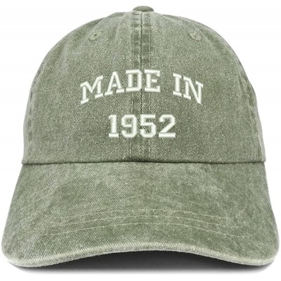 Baseball Caps Made in 1952 Text Embroidered 68th Birthday Washed Cap - Olive - CM18C7I9C52 $20.99