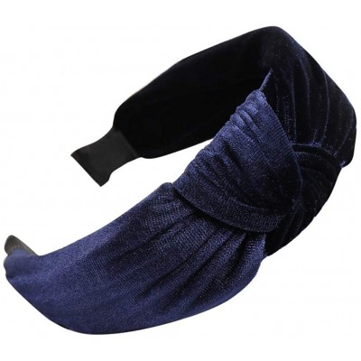 Headbands Women Velvet Bow Knot Hairband Cute Hair Accessories Hair Head Hoop Headband - Navy - CT18U65CXIK $8.81