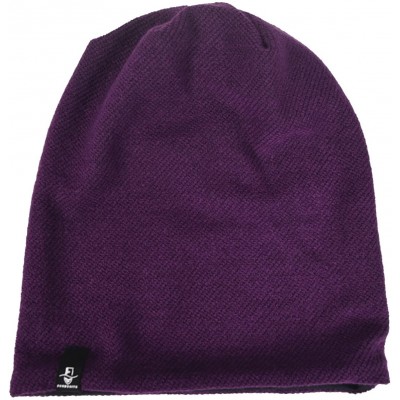 Skullies & Beanies Women's Slouchy Beanie Skull Cap Knitted Beret Warm Winter Hat - Purple1 - CK186GHR2N6 $12.21