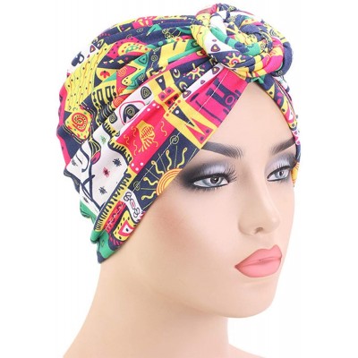 Skullies & Beanies Women Turban Hat Hair Wrap African Jersey Magic Headband Turbans Headwrap Bohemian Boho Chemo Cap - CN198Q...