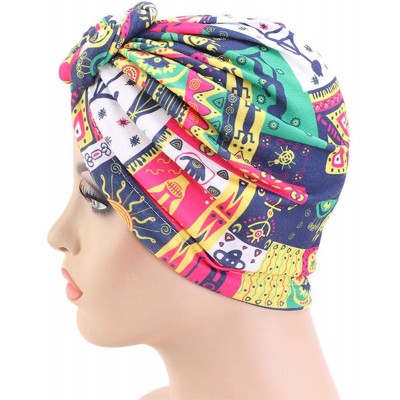 Skullies & Beanies Women Turban Hat Hair Wrap African Jersey Magic Headband Turbans Headwrap Bohemian Boho Chemo Cap - CN198Q...