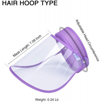 Visors Full Face Sun Hats for Women Fashion Sun Protection Caps Wide Visors Headwear for Men Girls - Hair Hoop Purple - CL198...