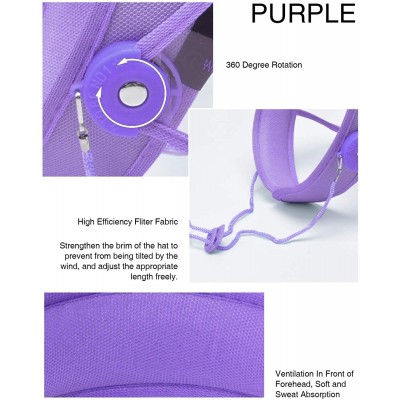Visors Full Face Sun Hats for Women Fashion Sun Protection Caps Wide Visors Headwear for Men Girls - Hair Hoop Purple - CL198...