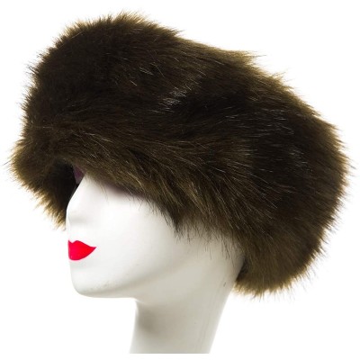 Cold Weather Headbands Cozy Warm Hair Band Earmuff Cap Faux Fox Fur Headband with Stretch for Women - B1-army Green - CZ18HY7...