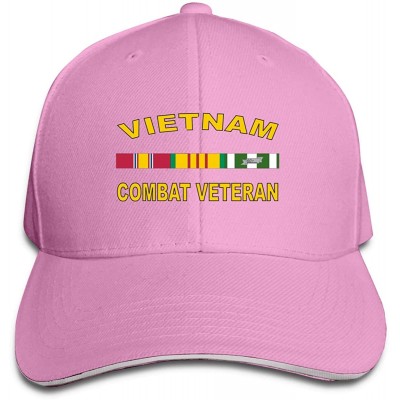 Baseball Caps Vietnam Combat Veteran Adjustable Hat Baseball Cap Sandwich Cap - Pink - C218TT0EDLQ $18.37