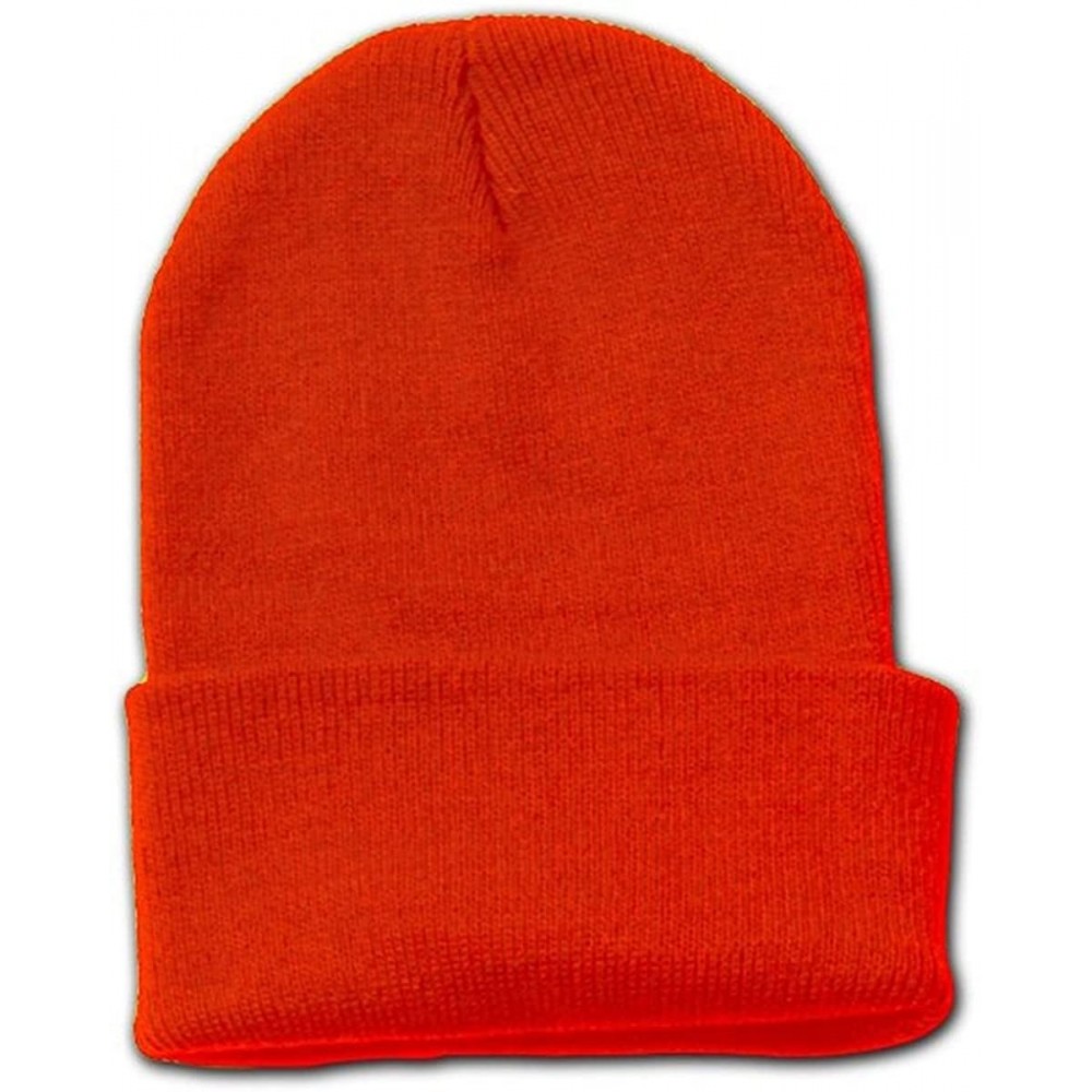 Skullies & Beanies Long Cuff Beanie Cap - Orange - C811GFNKY3L $11.28