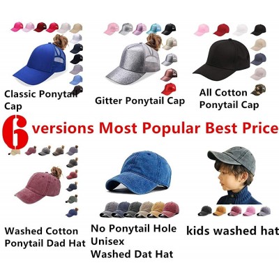 Baseball Caps NeuFashion Ponycap Messy High Bun Ponytail Adjustable Mesh Trucker Baseball Cap Hat for Women - Washed-khaki - ...