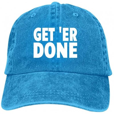 Baseball Caps Get Er Done Unisex Vintage Adjustable Cotton Baseball Cap Denim Dad Hat Cowboy Hat - Blue - CG18NY5NZK0 $10.59