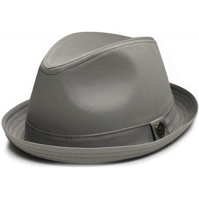 Fedoras Pmt112 Cotton Plain Porkpie with Self Band Fedora - Pmt111 Gray - CS126Q432JV $12.88