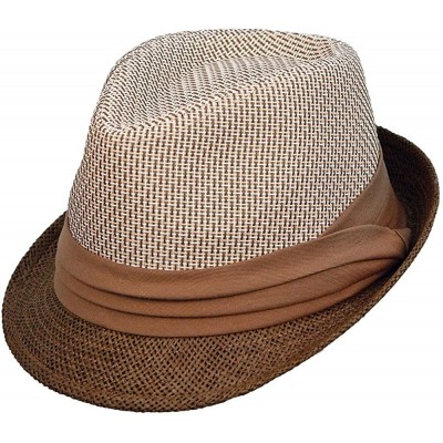 Fedoras Cortado - Deadwood Trading - Stingy Brim Toyo Straw Fedora - Espresso/Cream - C118DIWOWG2 $18.27