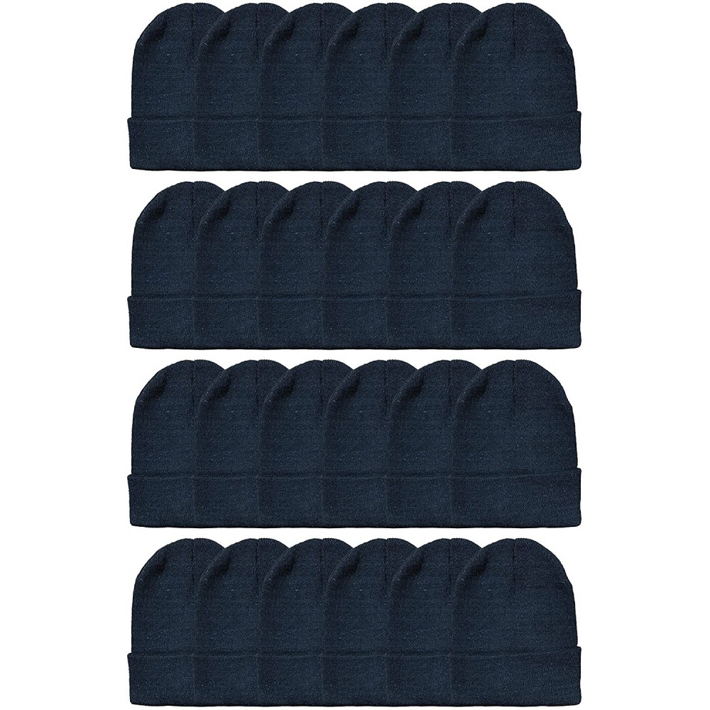 Skullies & Beanies Winter Beanies- Wholesale Bulk Cold Weather Thermal Warm Stretch Skull Cap- Mens Womens Unisex Hat - C618Z...