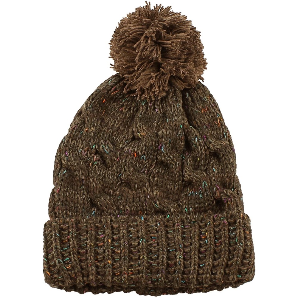 Multi Color Pom Pom Crochet Thick Knit Slouchy Beanie Beret Winter Ski ...