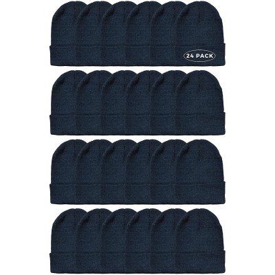 Skullies & Beanies Winter Beanies- Wholesale Bulk Cold Weather Thermal Warm Stretch Skull Cap- Mens Womens Unisex Hat - C618Z...