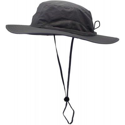 Sun Hats Outdoor Mesh Sun Hat Wide Brim Sun Protection Hat Fishing Hiking Hat - 3-soft Dark Gray - CT17YL9LK7K $16.56