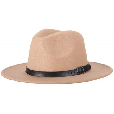 Fedoras Men Fedoras Women's Fashion Jazz hat Summer Spring Black Woolen Blend Cap Outdoor Casual hat - Coffe - CR18N7OTNA3 $2...
