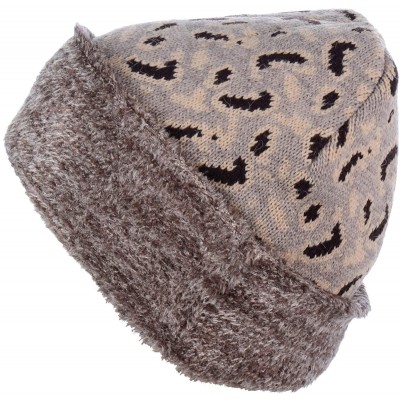 Skullies & Beanies Womens Winter Knit Plush Fleece Lined Beanie Ski Hat Sk Skullie Various Styles - Paisley Beige - C218UZAZ4...