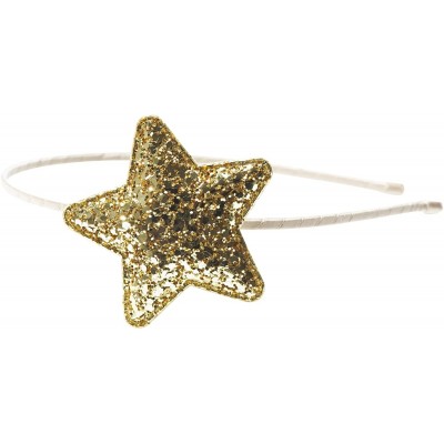 Headbands "Starlet" Glitter Puffy Star Headband - Gold - C412CDJYF21 $23.73