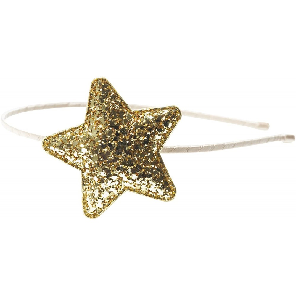 Headbands "Starlet" Glitter Puffy Star Headband - Gold - C412CDJYF21 $20.53