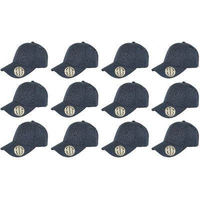 Baseball Caps ( Pack of 12 ) Classic Premium Baseball Cap Adjustable Size Plain Hat Unisex - Navy - C61865NCKDL $77.71