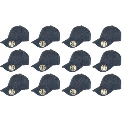 Baseball Caps ( Pack of 12 ) Classic Premium Baseball Cap Adjustable Size Plain Hat Unisex - Navy - C61865NCKDL $37.51