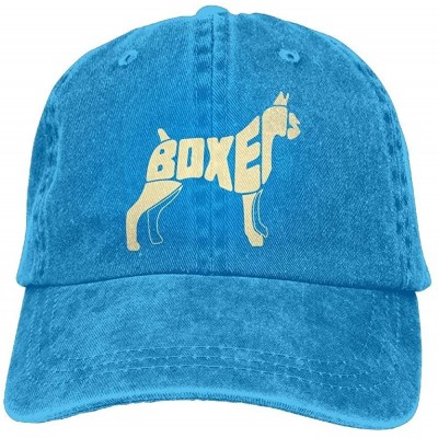 Baseball Caps Adult Fashion Sports Denim Baseball Boxer Dog Art Classic Dad Hat Adjustable Plain Cap - Royalblue - CR18LZL6Y8...