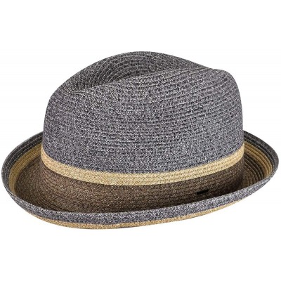 Fedoras Grimet Braided Fedora - Charcoal - CM12EKIN5IX $30.20