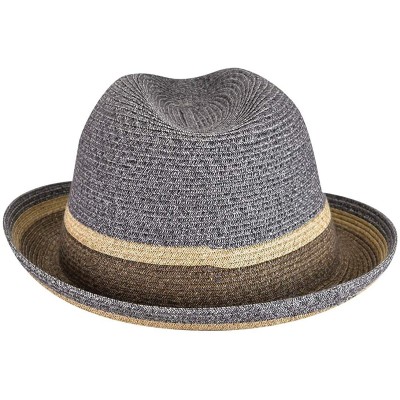 Fedoras Grimet Braided Fedora - Charcoal - CM12EKIN5IX $30.20